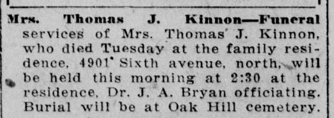 Mrs. Thomas J. Kinnon obituary